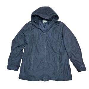 Cabelas Black Hooded Parka Sz L Style 971074 Mid-Length Embroidered Womens
